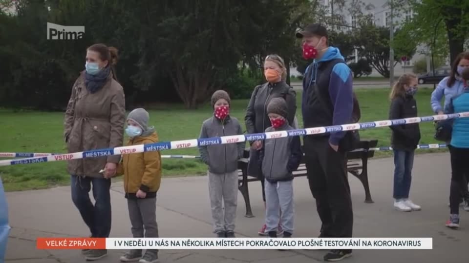 26. 4. 2020 VELKÉ ZPRÁVY: I V NEDĚLI U NÁS NA NĚKOLIKA MÍSTECH POKRAČOVALO PLOŠNÉ TESTOVÁNÍ NA KORONAVIRUS